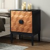 Murah Modern 25"Tall 2-Drawer Nightstand with Charging Station and Adjustable Legs | HULALA HOME - 2 of 4