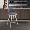 Sapphtopaz 1PC Modern Swivel Bar Stools with PU Upholstered Adjustable High Chair with Footrest&Curved Back Barstools for Kitchen Island - 4 of 4