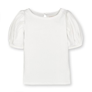 Hope & Henry Girls'  Cotton Bubble Sleeve Knit Top, Infant - 1 of 3