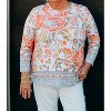 Women's 3/4 Sleeve Scoop Embellished Knit Top - Multiples - 2 of 4