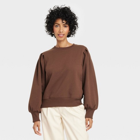 Women's Fleece Sweatshirt - A New Day™ Brown Xxl : Target