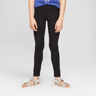 Girls' Sparkle Leggings - Cat & Jack™ Black Xs : Target