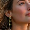 Ross-Simons 6.25 ct. t.w. Emerald and 2.50 ct. t.w. Sapphire Vintage-Inspired Drop Earrings in 18kt Gold Over Sterling - 2 of 3