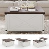 COZONY Coffee Table for Living Room with Lift Top and Storage, Square Industrial Design with X-Shaped Decor, Durable and Stylish, White - 4 of 4