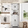 68" Tall Corner Storage Cabinet with 4 Barn Doors & Adjustable Shelves, White - 3 of 4