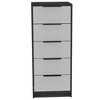 CAVINAS 5 Drawers Dresser for Bedroom,Modern Drawers with Black Handle for Kids Room,Living Room,Entry and Hallway,White/White+Brown - 4 of 4