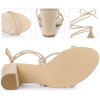 Perphy Women's Faux Suede Open Toe Lace Up Strappy Chunky Heel Sandals - 4 of 4