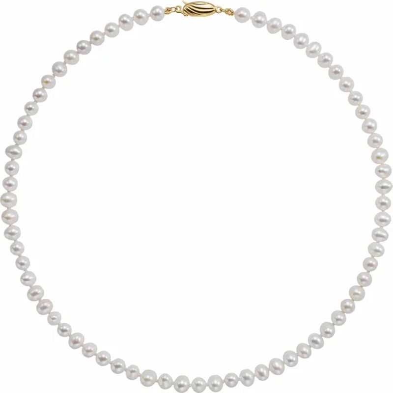 Pompeii3 16" 14K Yellow Gold Freshwater Cultured Pearl Necklace 5-5.5mm, 2 of 6