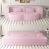 KWPZQEB Convertible Folding Sofa Bed, Teddy Fabric Foam-Filled Couch with 2 Pillows, Modern Folding Loveseat Sofa for Living Room, Bedroom - 3 of 4