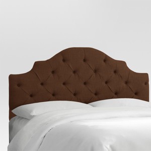 King Tufted Notched Headboard - Linen Chocolate - Threshold , Linen Brown
