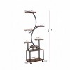 61" 8-Tier Metal Plant Stand with Grow Lights and Wheels, Tall Indoor Plant Shelf for Corner or Living Room -3irtyhousy - 4 of 4