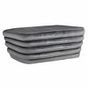 Thor 44" Oval Modern Velvet Fabric Ottoman on Birch Wood in Storm Gray - 3 of 3
