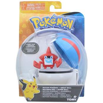 Tomy Pokemon Clip and Carry Poke Ball | 2 Inch Rotom and Great Ball