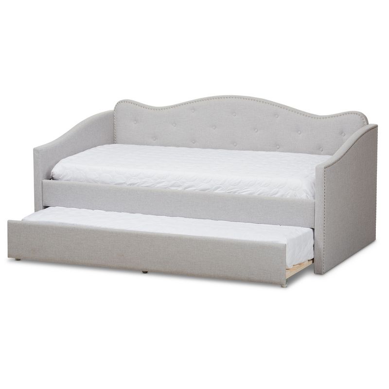 Twin Kaija Modern and Contemporary Fabric Daybed with Trundle Gray - Baxton Studio, 3 of 15