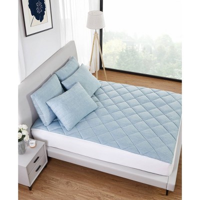 King Size Blue Down Alternative Cooling Mattress Pad