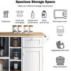 NicBex 2 Drawer Rolling Kitchen Island Cart with 1 Cabinet and 4 Open Shelves,Kitchen Island on Wheels with Racks,Microwave Cabinet for Kitchen - 4 of 4