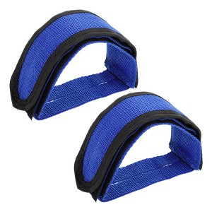Unique Bargains Bike Pedal Straps Toe Clips Straps Adjustable Anti-Slip Bicycle Feet Straps Blue 1 Pair - 1 of 4