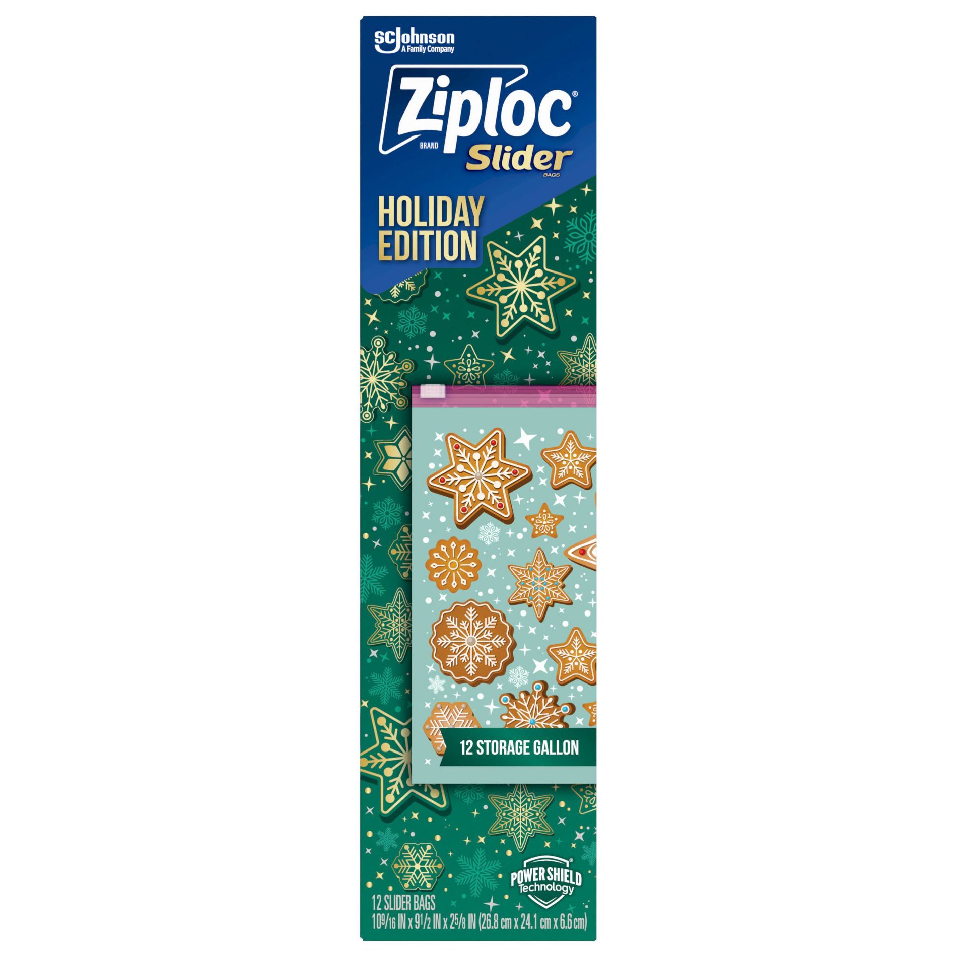 Ziploc Holiday Slider Storage Gallon Bags - 12ct