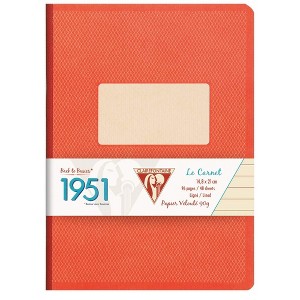 Clairefontaine Clothbound Notebook Collection "1951" - Lined 96 sheets - 5 3/4 x 8 1/4 - Red - 1 of 3