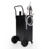 40 Gallon Portable Fuel Caddy,Fuel Transfer Storage Tank with Reversible Rotary Hand Siphon Pump with 4 Rolling Flat-Free Rubber Wheels for Cars,ATVs - 2 of 4