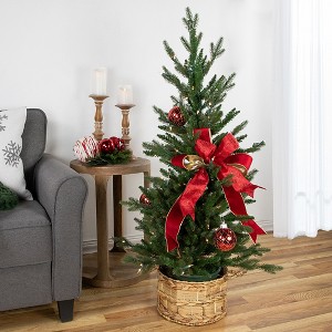 Northlight Real Touch™ Pre-Lit Medium Grande Spruce Artificial Potted Christmas Tree - 4' - Clear Lights - 1 of 4