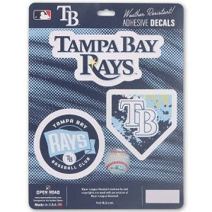 MLB Tampa Bay Rays Sticker Decal - 3pk - 1 of 4
