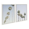 Kate and Laurel Sylvie Palm tree Row and LA Summer Framed Canvas by Caroline Mint, 2 Piece 18x24, White - 2 of 4