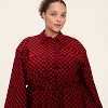 Women's Buffalo Check Long Sleeve Utility Midi Shirt Dress - Woolrich x Target Red/Black - 4 of 4