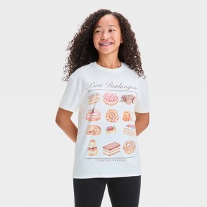 Girls' Oversized Graphic T-Shirt - Tan - 1 of 4