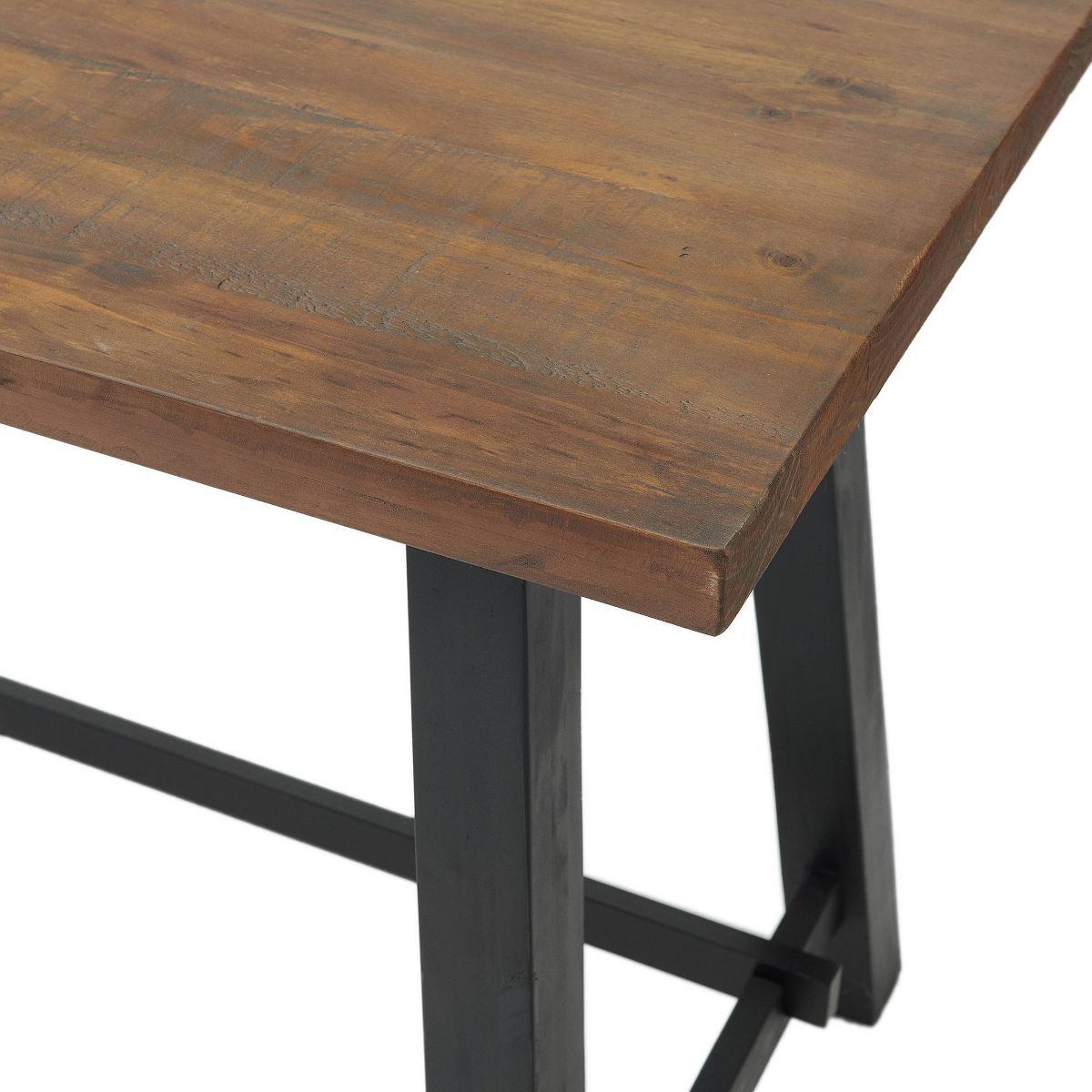 48" Adam Solid Wood Desk Rustic Natural - Alaterre Furniture: Stained Finish, No Storage, Home Office - thumbnail 6