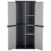 vidaXL Garden Cabinet Grey and Black PVC and Polypropylene Medium - 3 of 4