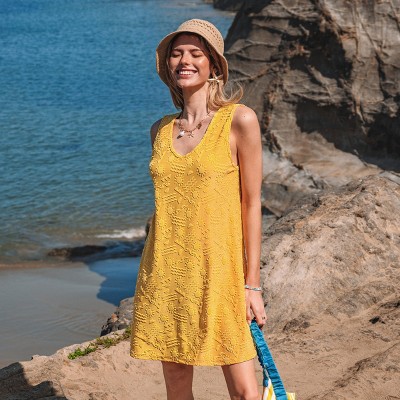 Women's Delight Yellow Cover-Up Mini Dress - Cupshe
