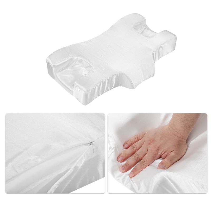 Unique Bargains Satin Home Sleeping Neck and Shoulder Pain Ease Bed Memory Foam Pillow 1Pcs, 3 of 7