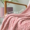 Aoibox Pink Fleece Throw Blanket for Couch and Bed, Soft Cozy Jacquard Flannel Blanket, Lightweight Fuzzy Plush Warm Throw for All Seasons - 4 of 4
