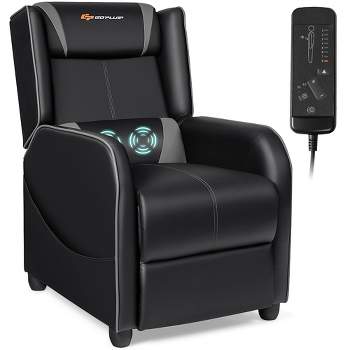 Costway Massage Gaming Recliner Chair Single Living Room Sofa Home Theater Seat Purple\Gray