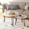 27.56'' Round Nesting Coffee Table Set of 2, Circular Nesting End Table Set,White - 4 of 4
