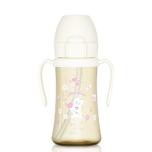 Grosmimi PPSU Straw Cup with Flip Top - 10oz (300ml) Stage 2 Straw - 1 of 4
