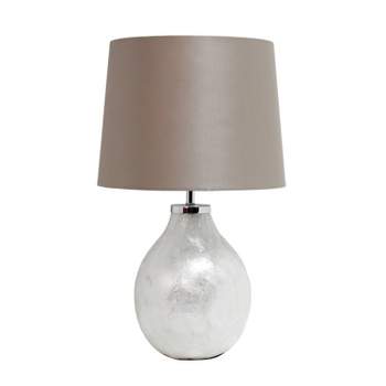 1-Light Table Lamp with Fabric Shade White - Simple Designs