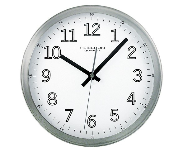 Heirloom 9" Wall clock White/Silver - TimeKeeper&#174;