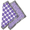 Bacati - Ikat Lilac/Gray Dots/Leopard Muslin 2 pc Security Blankets - image 2 of 4