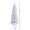Costway 5ft Unlit Artificial Slim Pencil Christmas Tree with Metal Stand White - 4 of 4