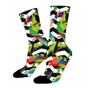 Fashion Parrots Women Printed Crew Socks Funny Funky Socks Soft Polyester Novelty Gifts for Artists Men - 1 of 1