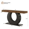 Resenkos Modern Wooden Console Table with Circular Metal Base, Entryway Sofa Side Table for Living Room Brown - 2 of 4