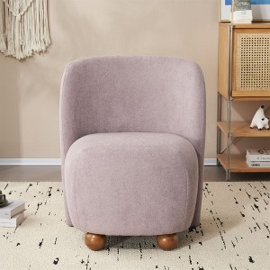 Kumasinova Armless Accent Chair with Round Pine Legs,Modern Accent Chair with Low Back,Comfy Reading Chair for Living Room,Bedroom&Balcony - 1 of 4