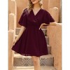 Women's Floral Dress Casual Short Sleeve Sundress Swing A Line Maxi Dresses - 4 of 4