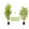 4FT Artificial Bamboo Tree with Natural Trunk - Realistic Fake Bamboo Plant for Indoor Home Decor - 3 of 4