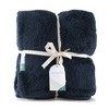 50"x60" 300 Recycled Fluffie Throw Blanket Dark Navy - Berkshire Blanket & Home Co.: GRS & Oeko-Tex Certified - 2 of 3