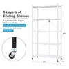 SUGIFT 5-Tier Foldable Storage Shelves with Wheels for Garage Kitchen - 3 of 4