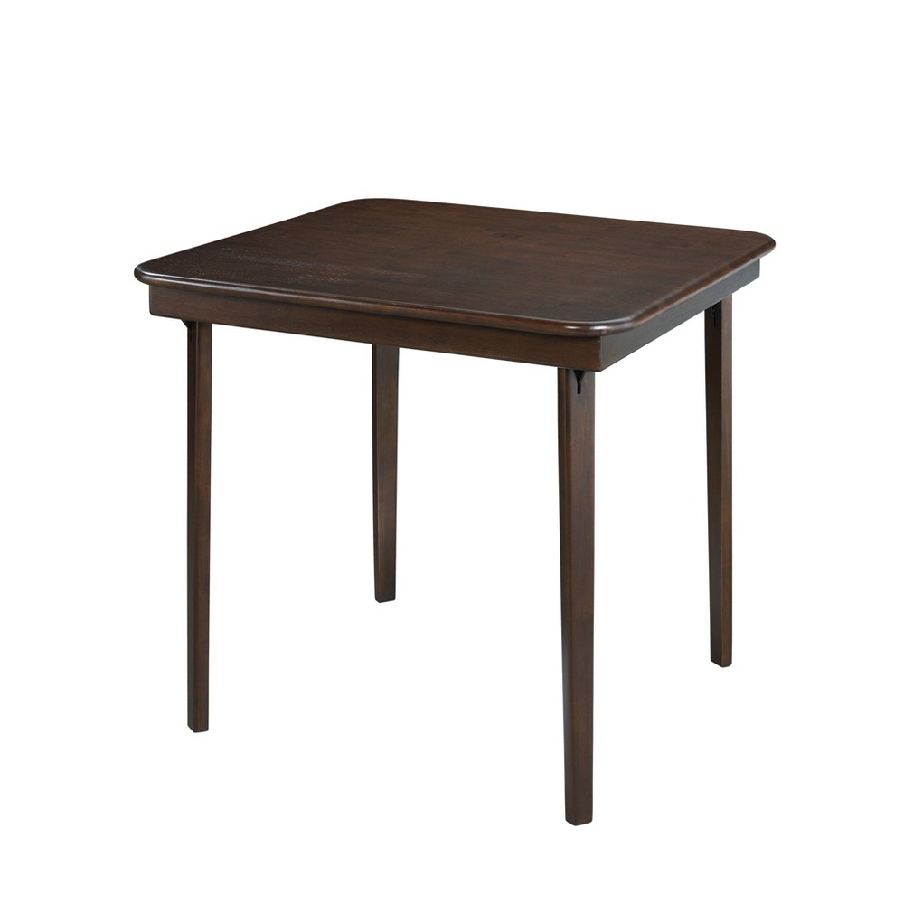 Photos - Dining Table Straight Edge Folding Card Table Espresso Brown - Stakmore