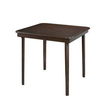 Straight Edge Folding Card Table Espresso Brown - Stakmore